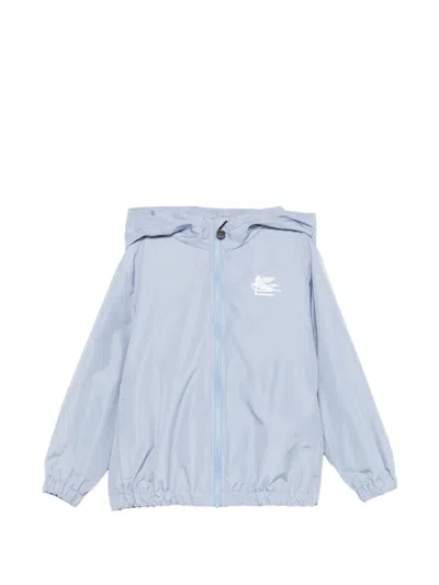 Etro Kids' Graphic-print Hooded Jacket In Blue