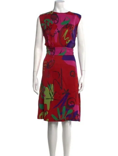 Pre-owned Etro Graphic Print Knee-length Dress In Red