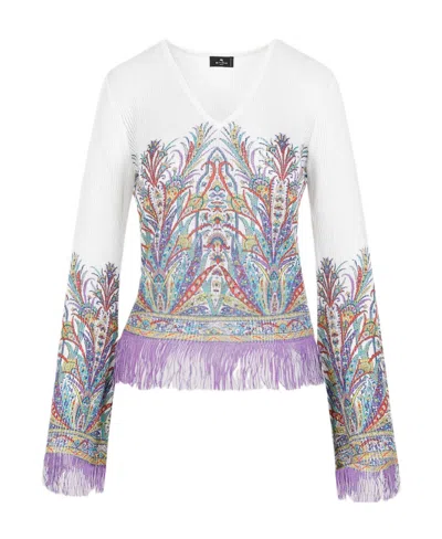 ETRO GRAPHIC-PRINT KNITTED TOP