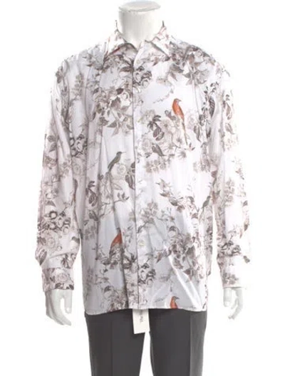 Pre-owned Etro Graphic Print Long Sleeve Dress Shirt In Neutral