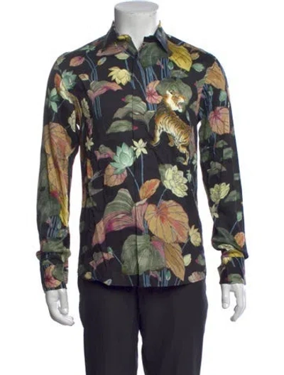 Pre-owned Etro Graphic Print Long Sleeve Shirt In Multicolor