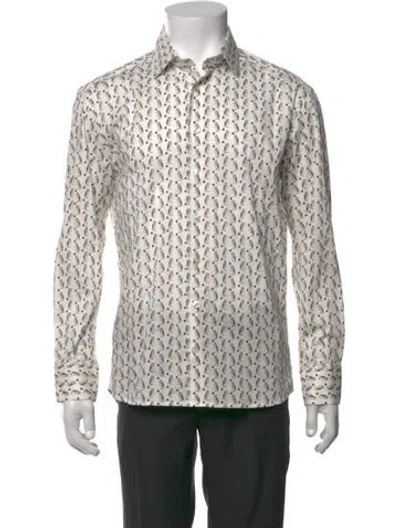 Pre-owned Etro Graphic Print Long Sleeve Shirt In White
