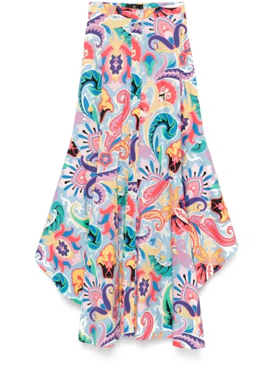 Etro Graphic-print Maxi Skirt In Yellow
