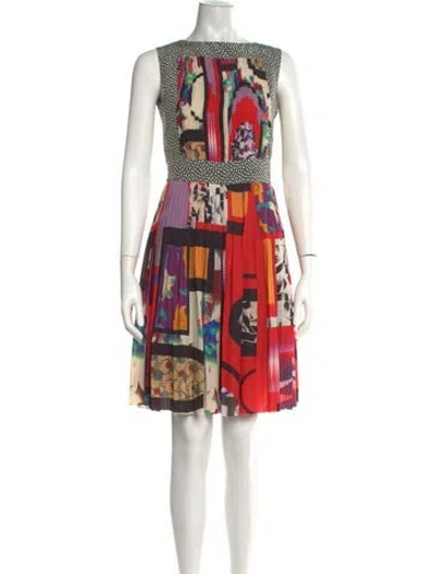 Pre-owned Etro Graphic Print Mini Dress In Black/red/white