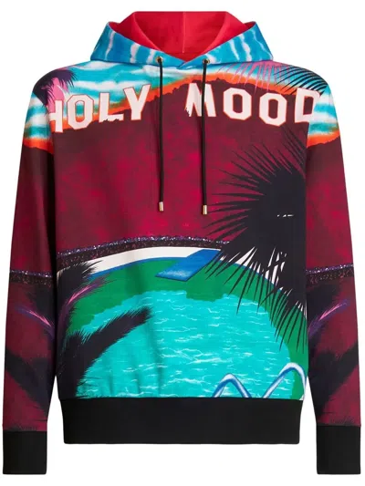 Etro California Print Hoodie Sweatshirt For Men In Multi