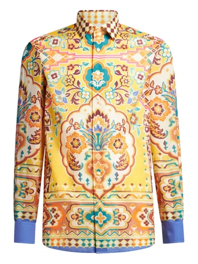 Etro Graphic-print Shirt In Yellow