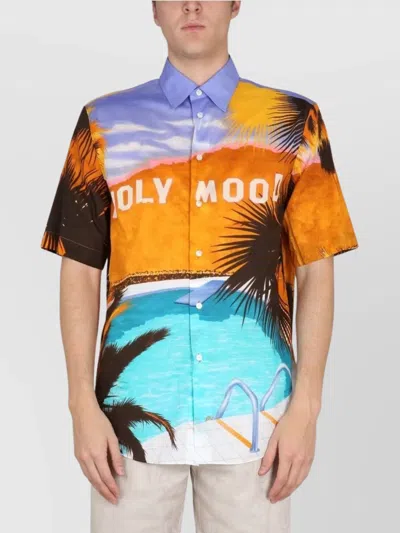 Etro Graphic Print Shirt With Pocket In Neutral