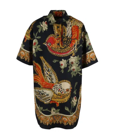 Etro Graphic-print Shirtdress In Black