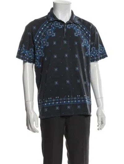 Pre-owned Etro Graphic Print Short Sleeve Shirt In Black