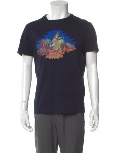 Pre-owned Etro Graphic Print Short Sleeve Shirt In Blue