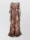 Etro Silk Long Dress In Multicolour