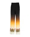 Etro Graphic-print Straight-leg Trousers In Black