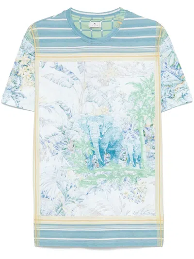 Etro Graphic-print T-shirt In Blue