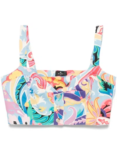 Etro Graphic-print Tank Top In Yellow