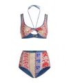 Etro Graphic-print Twisted Bikini Set In Multicolor