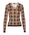 Etro Printed Wool Jumper In Brown