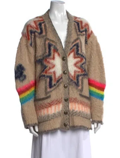 Pre-owned Etro Graphic Print V-neck Sweater In Neutrals