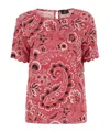 Etro Printed Stretch Viscose Blouse In Red