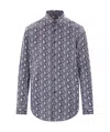 Etro Graphic-printed Curved Hem Shirt In Gray