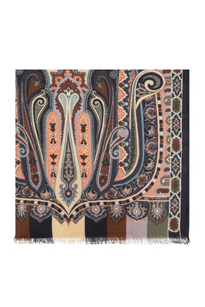 Etro Graphic Printed Frayed In Multi