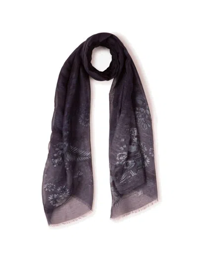 Etro Graphic Printed Rectangle Shape Scarf In Blue