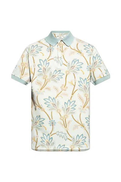 Etro Graphic Printed Short Sleeved Polo Shirt In Multi