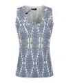 Etro Sleeveless V-neck Ribbed Pattern Top