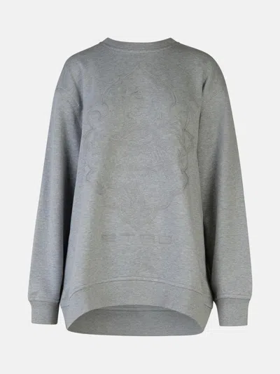 Etro Gray Cotton Sweatshirt In Grey