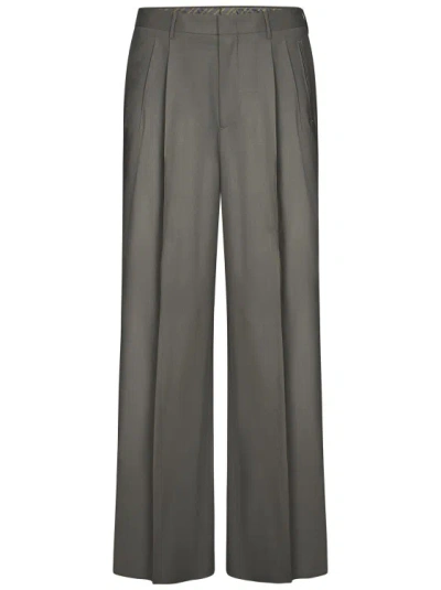 Etro Gray Stretch Wool Palazzo Trousers In Grey