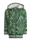 Etro Paisley-print Zip-up Hoodie In Green