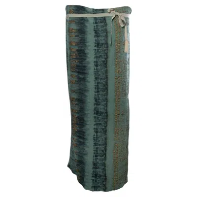 Pre-owned Etro , Green And Gold Printed Maxi Skirt