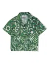 ETRO GREEN BOWLING SHIRT WITH PAISLEY PRINT