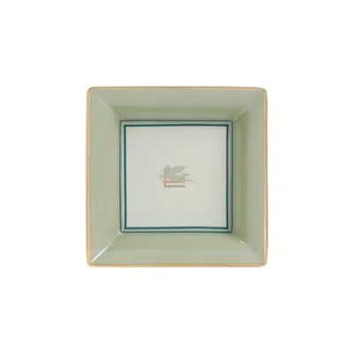 Etro Green Ceramic Pockets Tray In Not Applicable