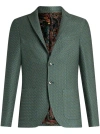 Etro Single-breasted Cotton Blazer In Green