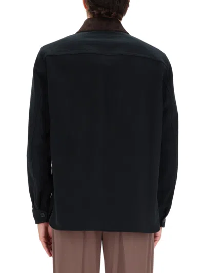 Etro Green Cotton Sports Jacket In Black