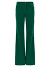 Etro Embroidered-logo Back-patch Trousers In Green