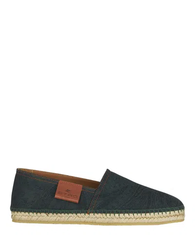 Etro Green Espadrilles With Paisley Jacquard Motif