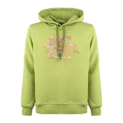 Etro Green Hoodie With Pegasus Embroidery