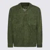 Etro Leather Jacket Collared Design Front Pockets In Green