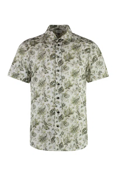 Etro Green Paisley Men's Cotton Shirt