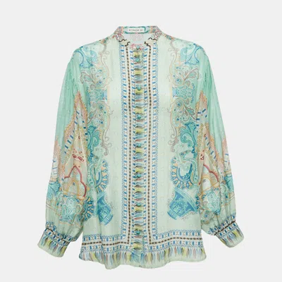 Pre-owned Etro Green Printed Cotton Blend Shirt M