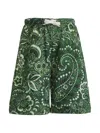 ETRO GREEN SPORTS BERMUDA SHORTS WITH PAISLEY PRINT