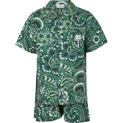 Etro Kids' Green Suit For Boy With Paisley Pattern