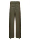 Etro Green Wool Blend Palazzo Trousers In Orange