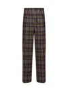 Etro Grey Check-pattern Stretch Wool Trousers In Multi