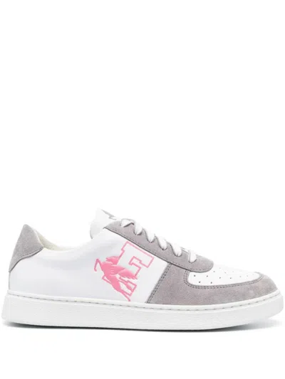 Etro Grey Leather And Suede Casual Trainers In Gray