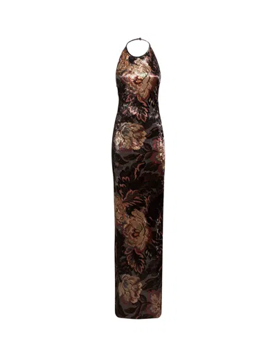 ETRO FLORAL FOLIAGE PRINTED CHENILLE DRESS