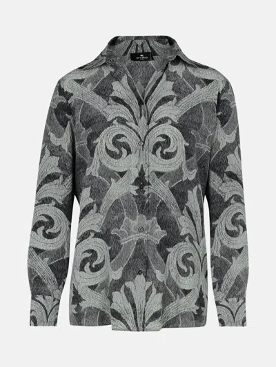 Etro Grey Silk Shirt