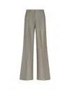 ETRO GREY STRETCH WOOL TROUSERS WITH DARTS