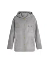 ETRO GREY WOOL AND CASHMERE DOUBLE WOVEN JACKET